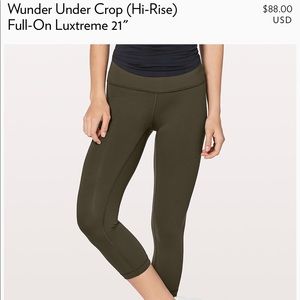 Lululemon Wonder Under Hi-Rise Crop